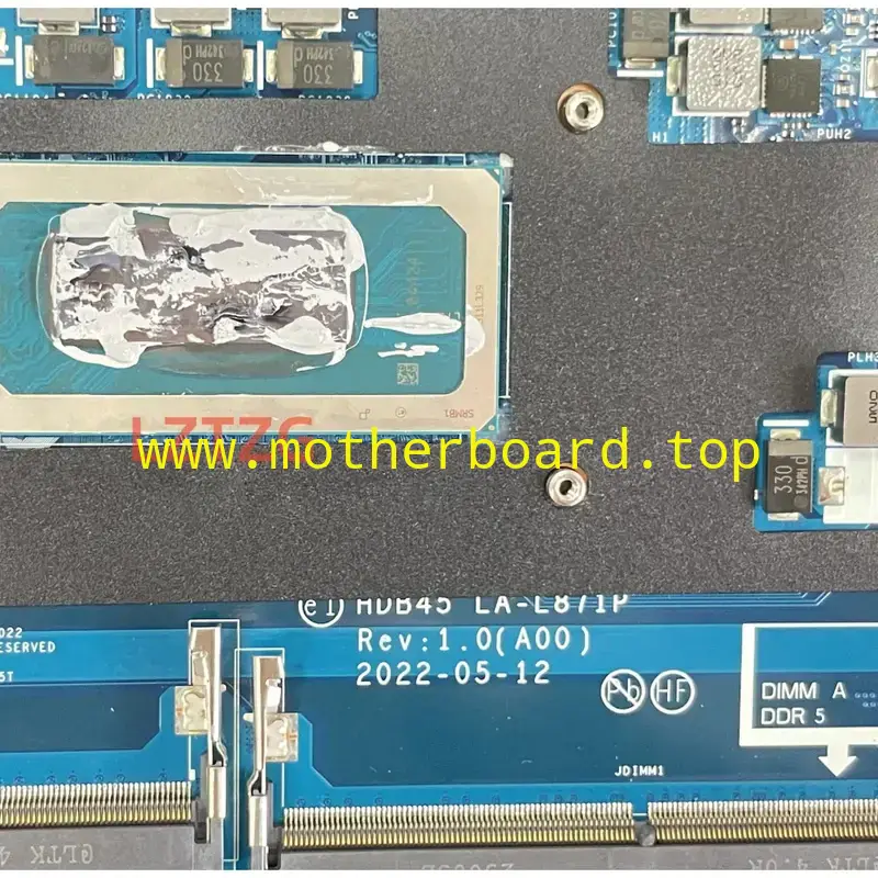 LA-L871P For Dell Latitude 5431 Motherboard W/I5-1240P I5-1250P I7-1270P CPU UMA 2