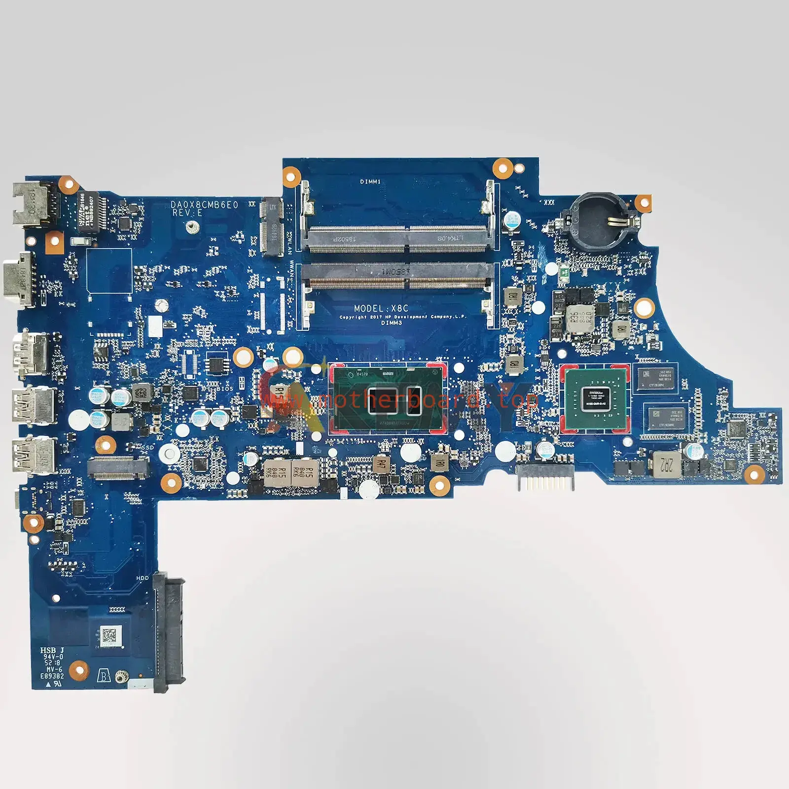 DA0X8CMB6E0 For HP ProBook 450 G5 470 G5 Motherboard L00828-601 i3 i5 i7 CPU V2G 3