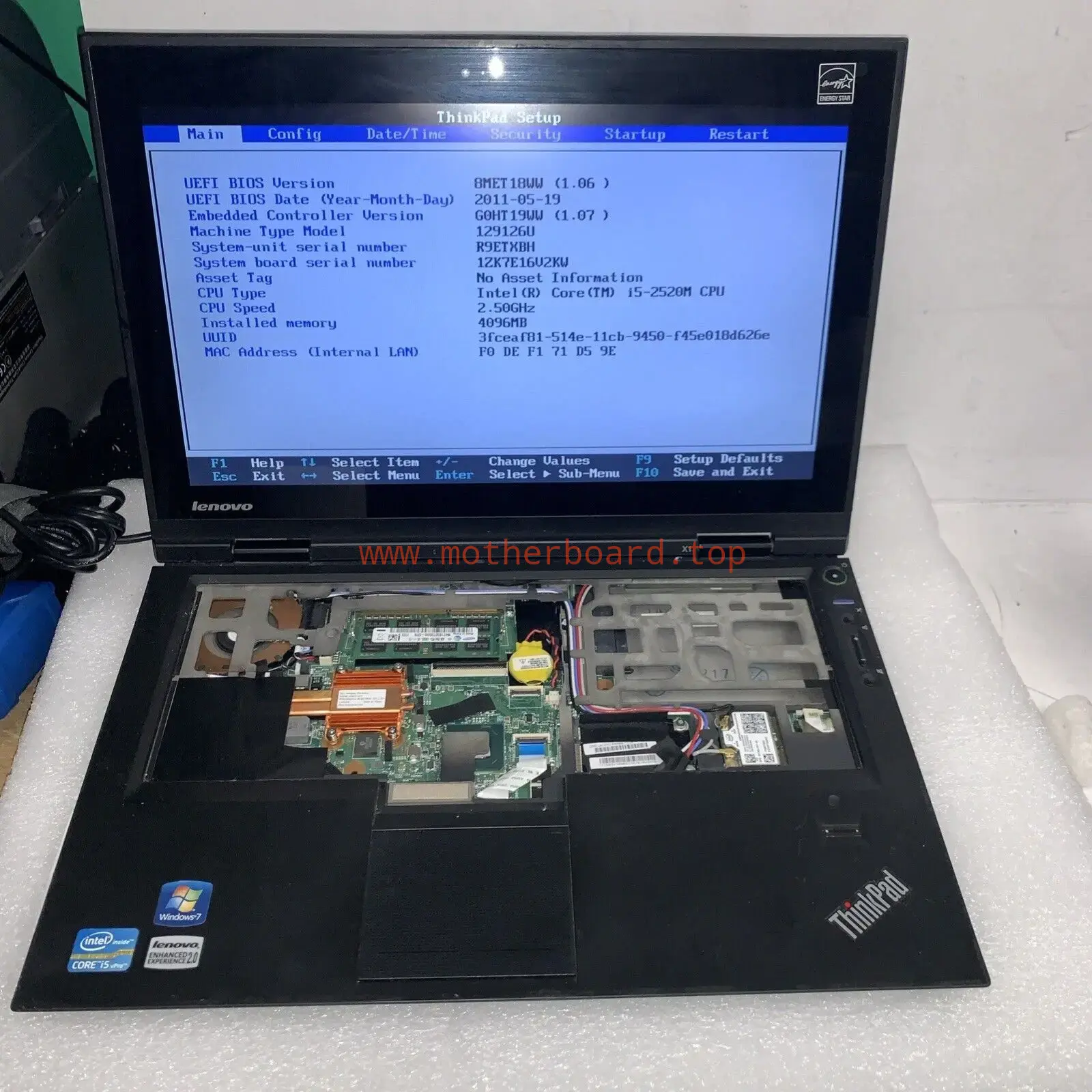 Lenovo ThinkPad X1 / 1291-26U 13.3'' laptop working motherboard/screen