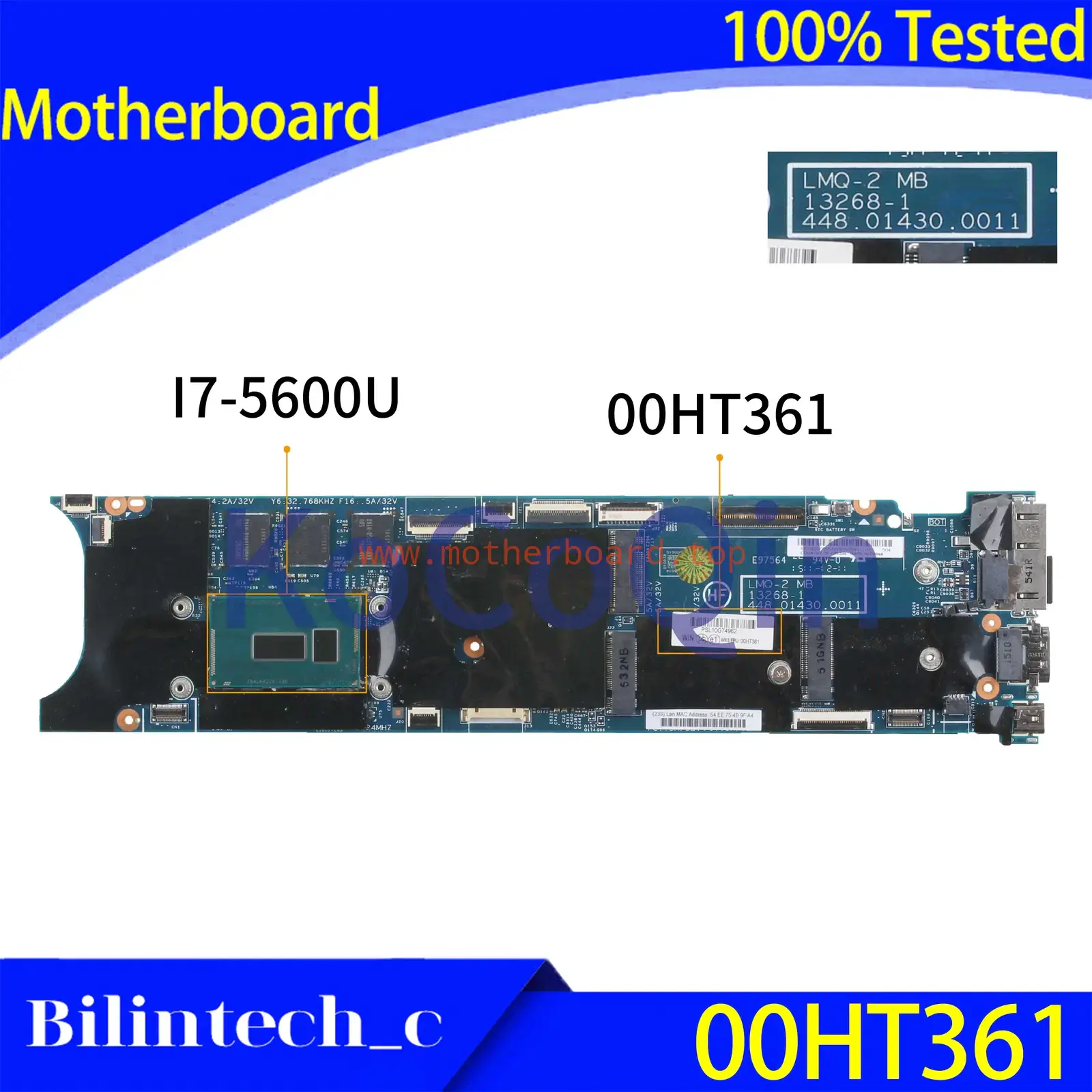 FOR Lenovo ThinkPad X1 Motherboard I7-5600U 8G 13268-1 448.01430.0011 00HT361