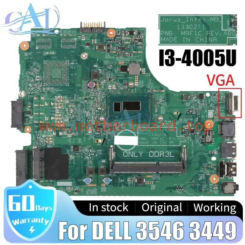 13302-1 For DELL 3449 3546 3446 3549 Laptop Motherboard 01NR96 I3-4005U UMA