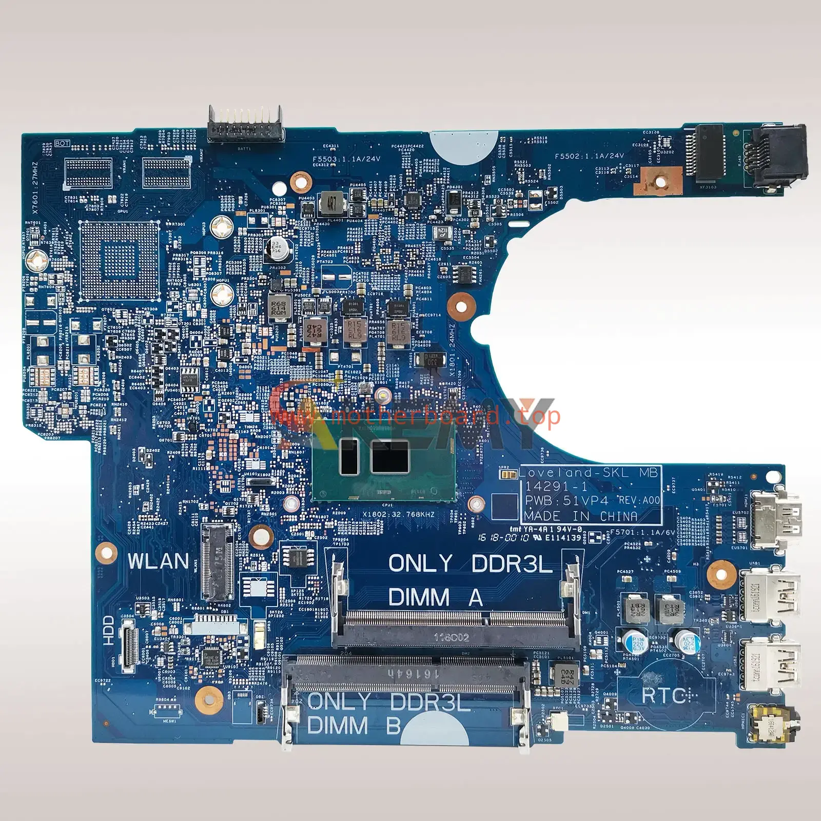 For DELL Latitude 3470 3570 14291-1 Laptop Motherboard CN-0P5M6K 0YKP8M tests OK 3
