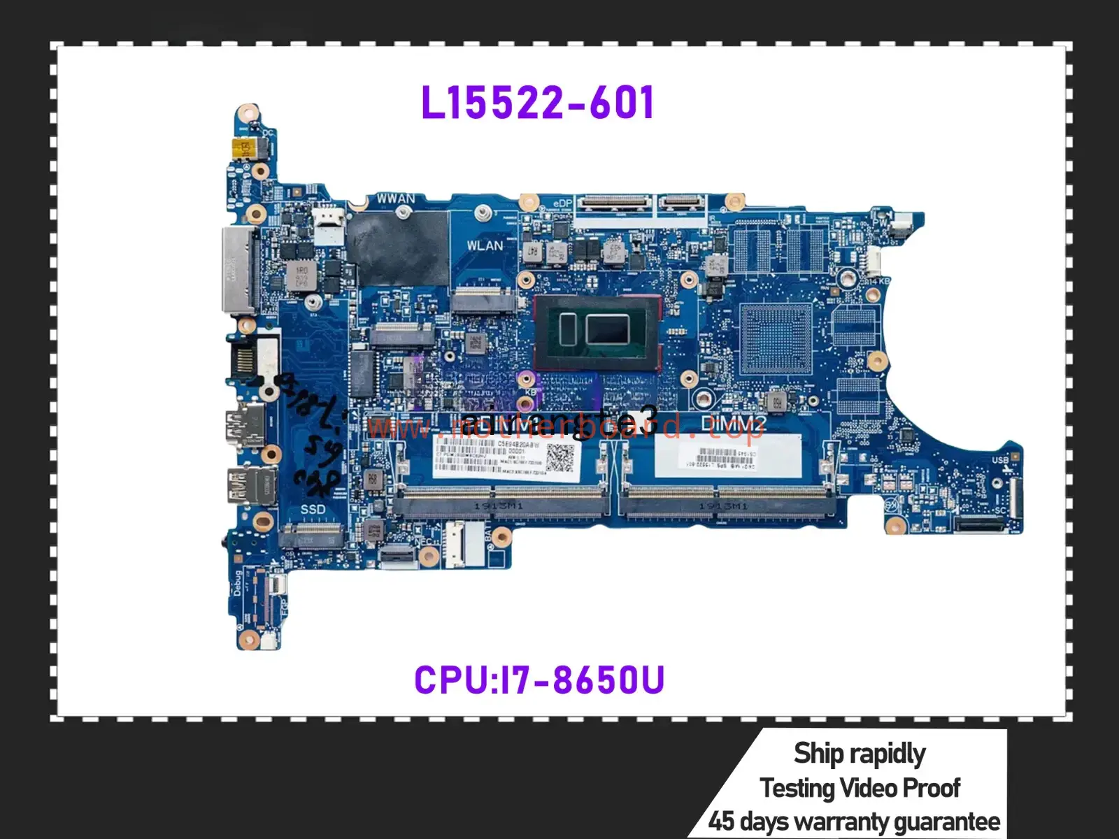 L15522-601 For HP EliteBook 840 Laptop Motherboard I7-8650U CPU DDR4 MB