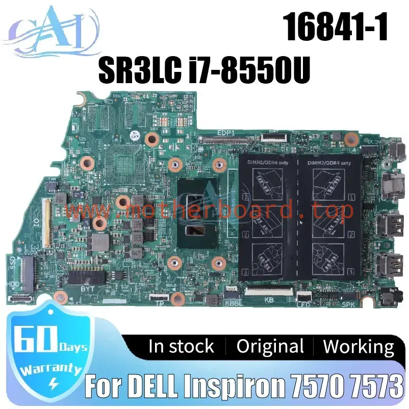 For DELL Inspiron 7570 7573 Laptop Motherboard 16841-1 0MJCYX 0WWYYN i7-8550U