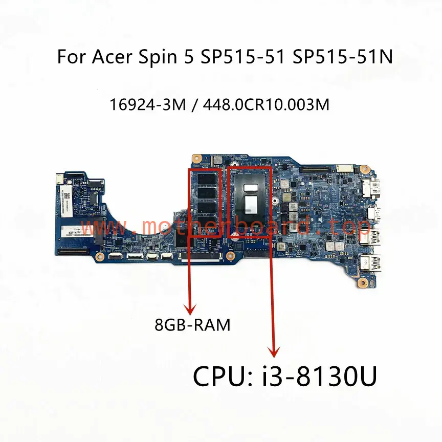 For Acer SPIN 5 SP515-51/51N Motherboard i3-8130U i5-8250U CPU 8GB-RAM 16924-3M 4
