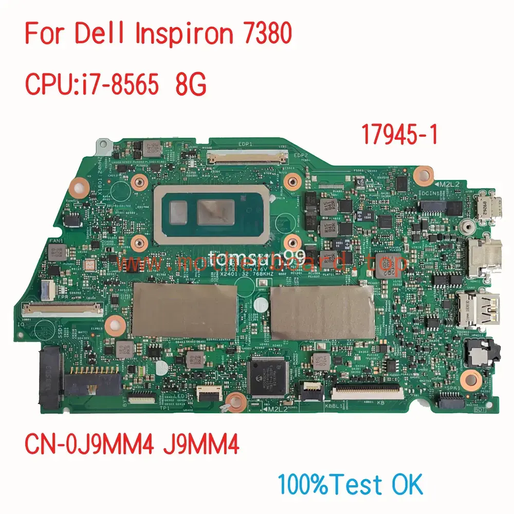 For Dell Inspiron 7380 Motherboard 17945-1 W/ i5-8265U i7-8565U CPU 8G/16G RAM