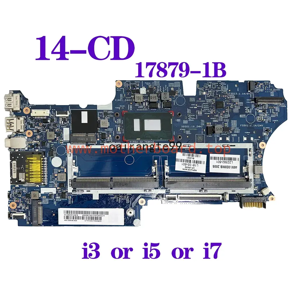 For HP Pavilion X360 Convertible 14T-CD 14M-CD 14-CD L18163-601 Motherboard