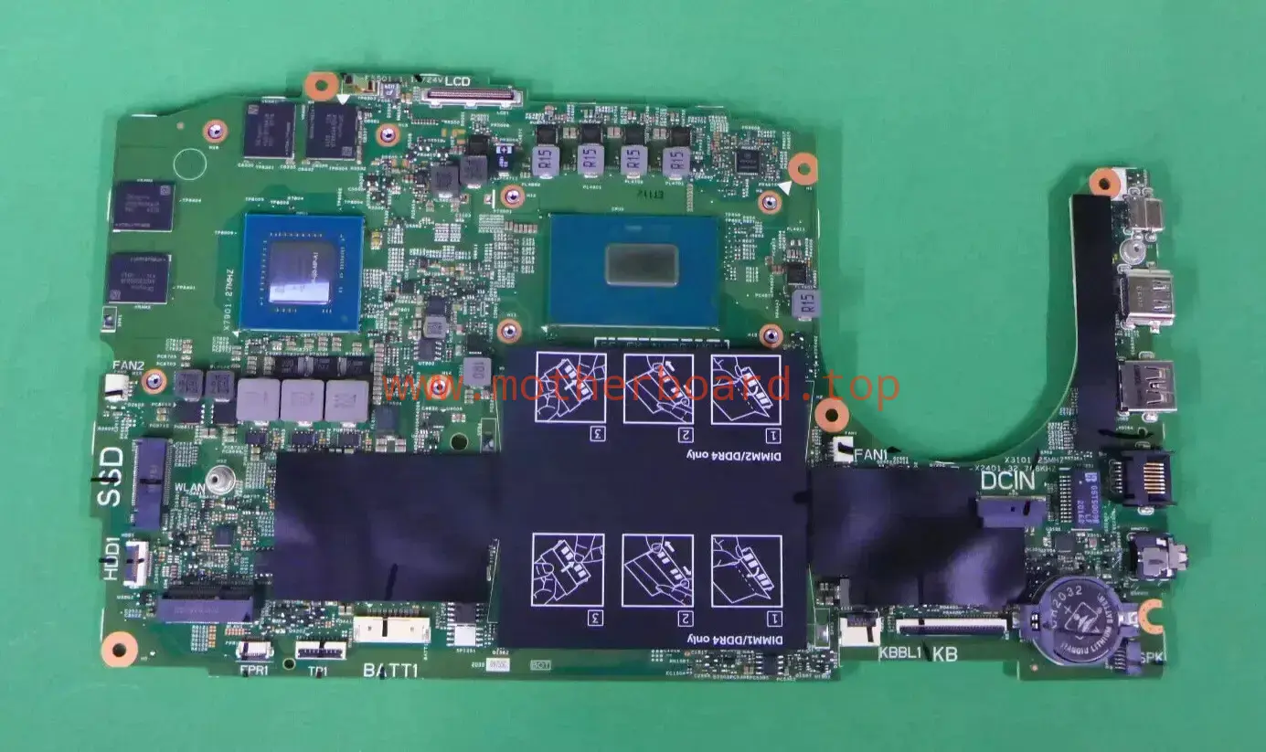 0WGHCV FOR DELL G Serie G3 3590 Laptop Motherbroad 18825-1 I7-9750H CPU GTX1650