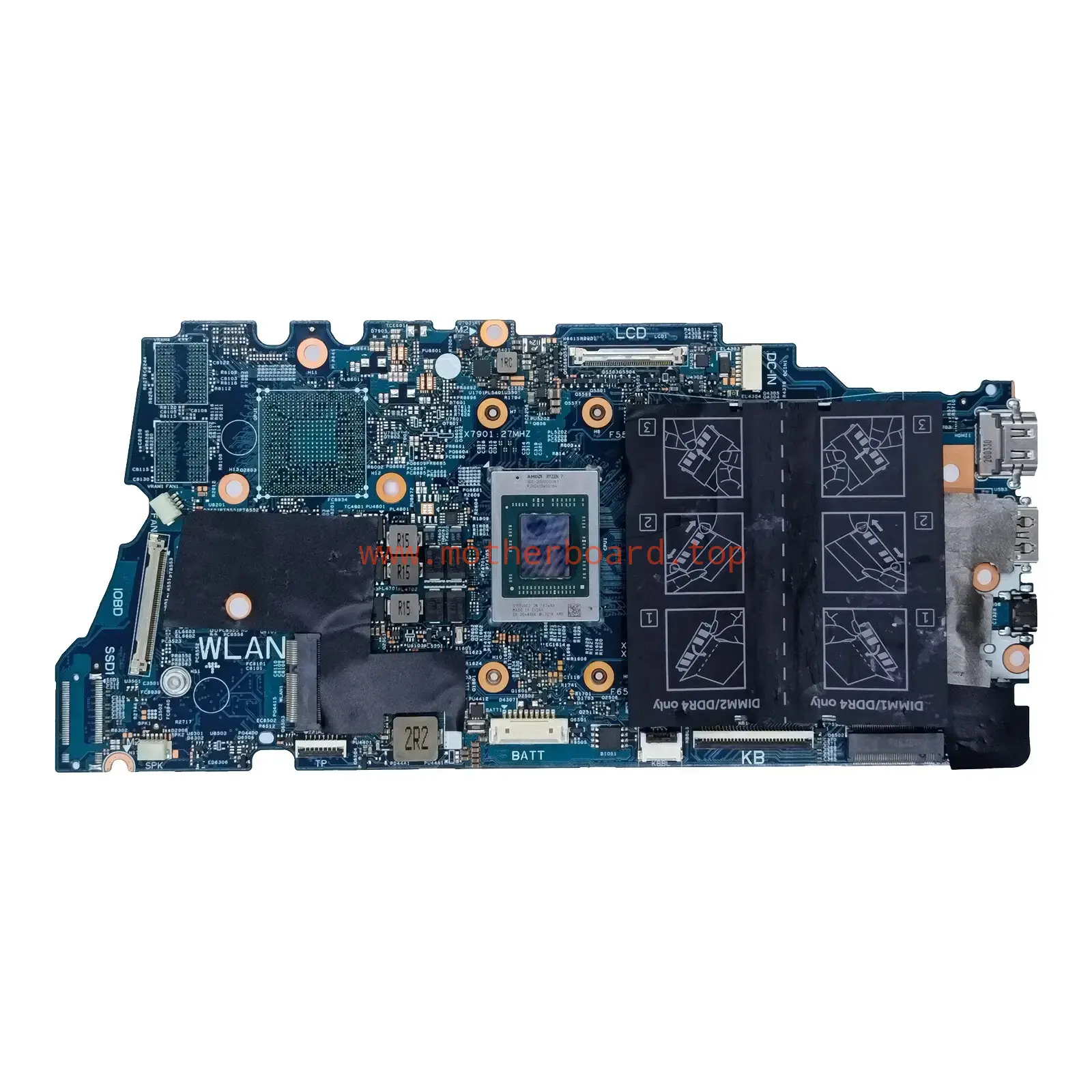 For Dell INSPIRON 7405 2-in-1 Laptop Motherboard 19732-1 R5 4500U 626R6