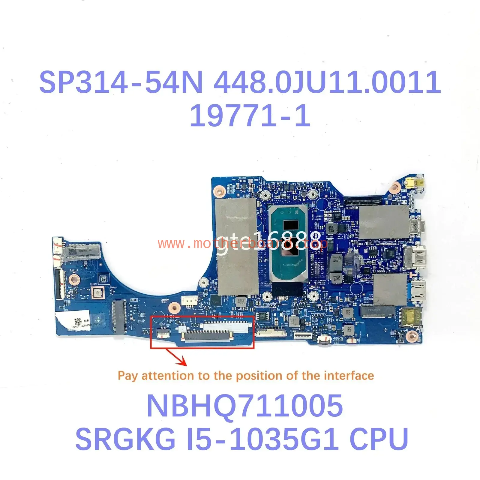 19771-1 For Acer SP513-54N/54 SP314-54N/54 Laptop Motherboard I5 I7 8G 16G 3