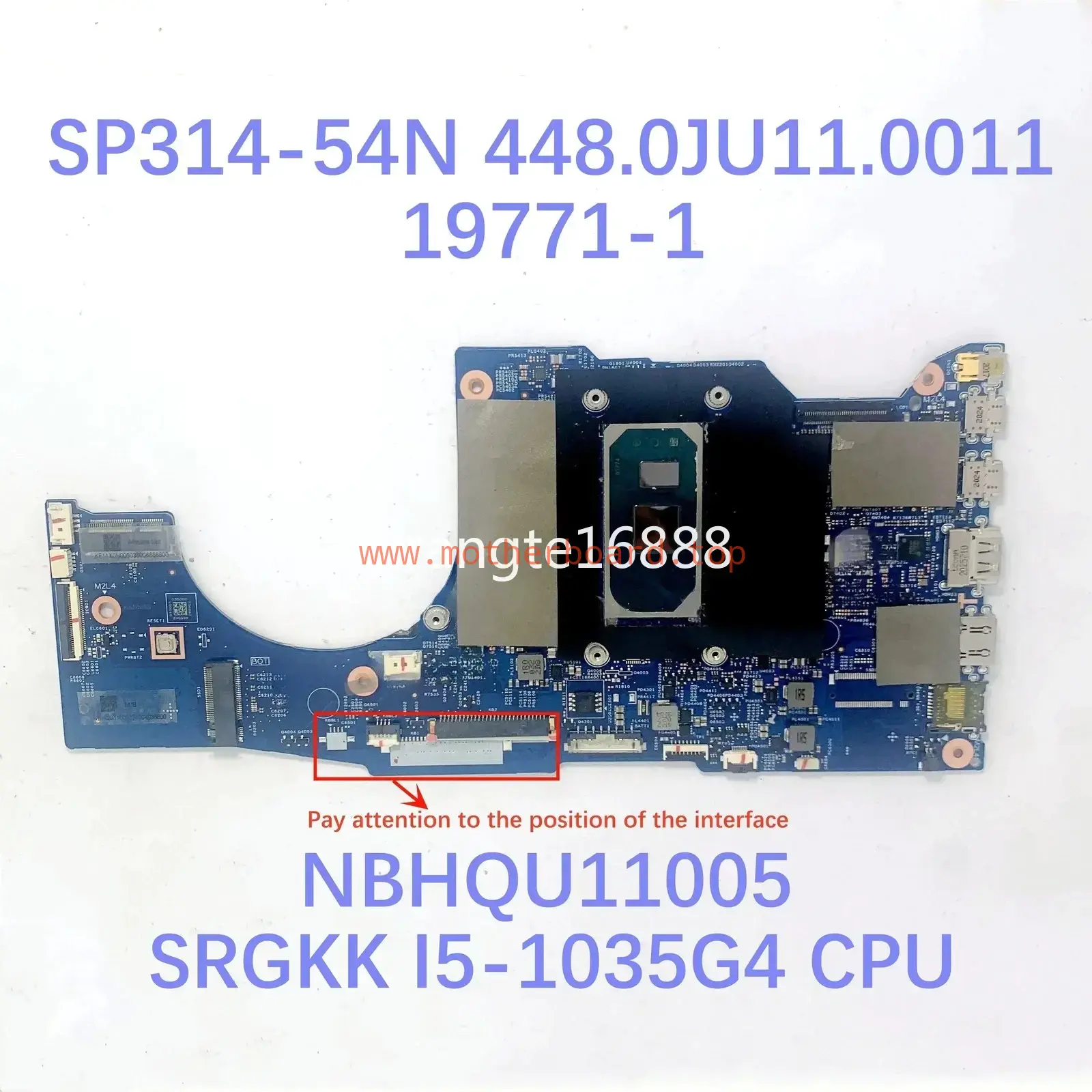 19771-1 For Acer SP513-54N/54 SP314-54N/54 Laptop Motherboard I5 I7 8G 16G 4