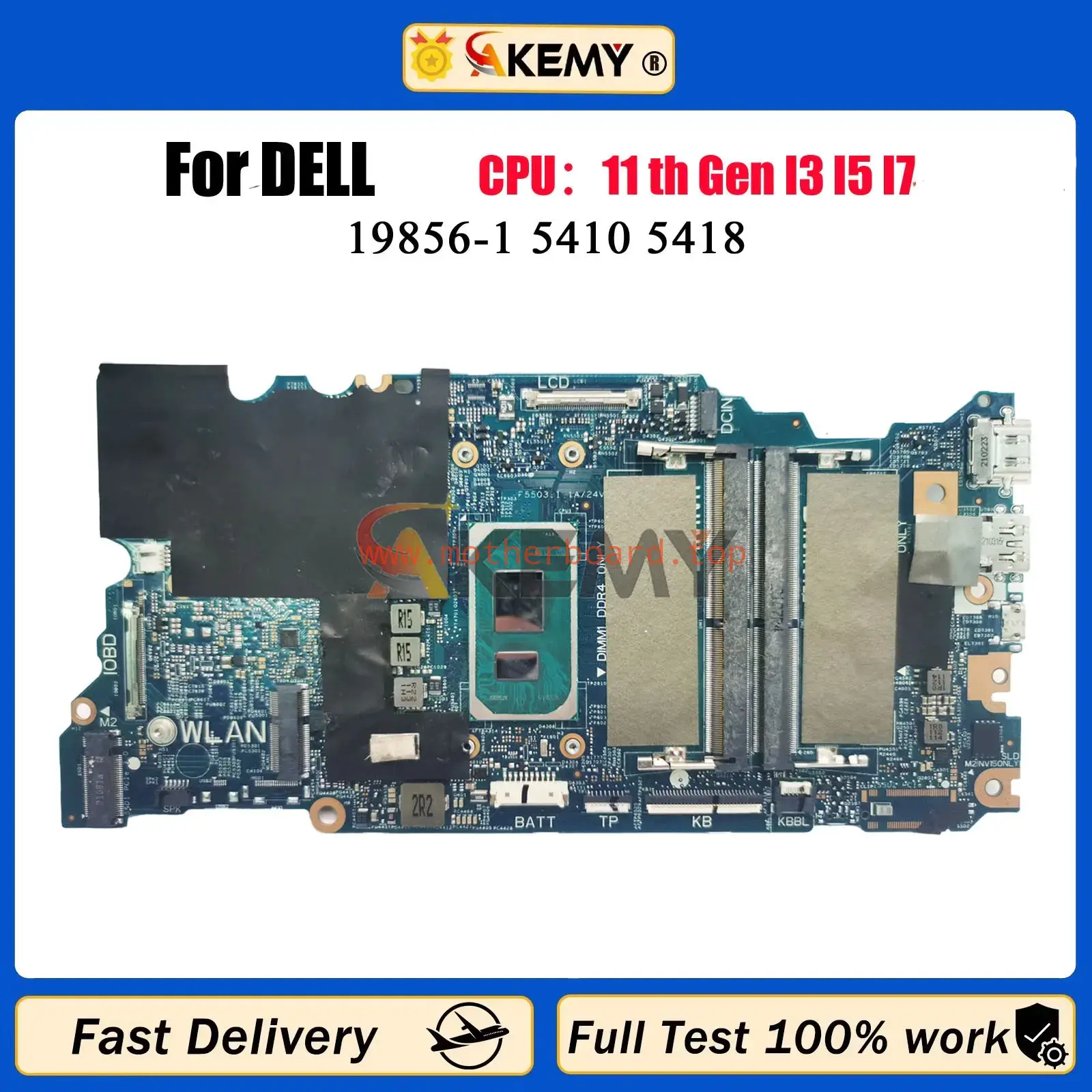 For Dell Inspiron 14 5410 5418 Laptop Motherboard 19856-1 0CKN95 CKN95 0XPW9D 2
