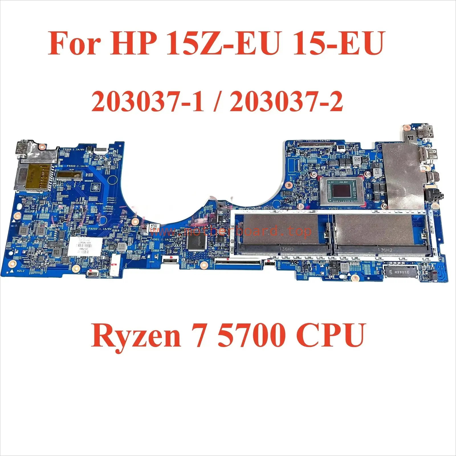203037-1 For HP 15Z-EU 15-EU Laptop motherboard with R5-5500 R7-5700 100% Tested