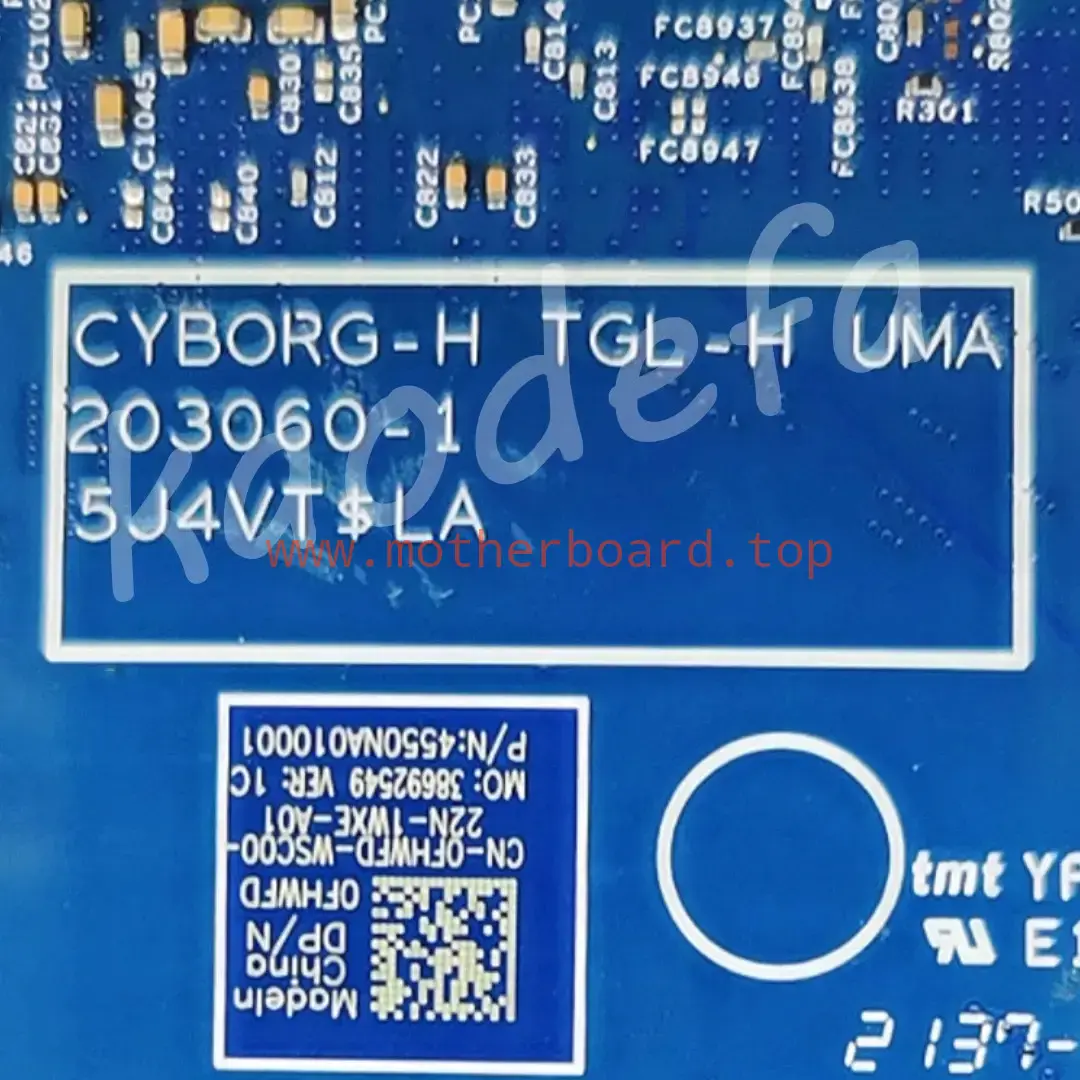203060-1 For Dell Inspiron 7610 Motherboard CPU: I5-11400H / I7-11800H CN-0FHWFD 4