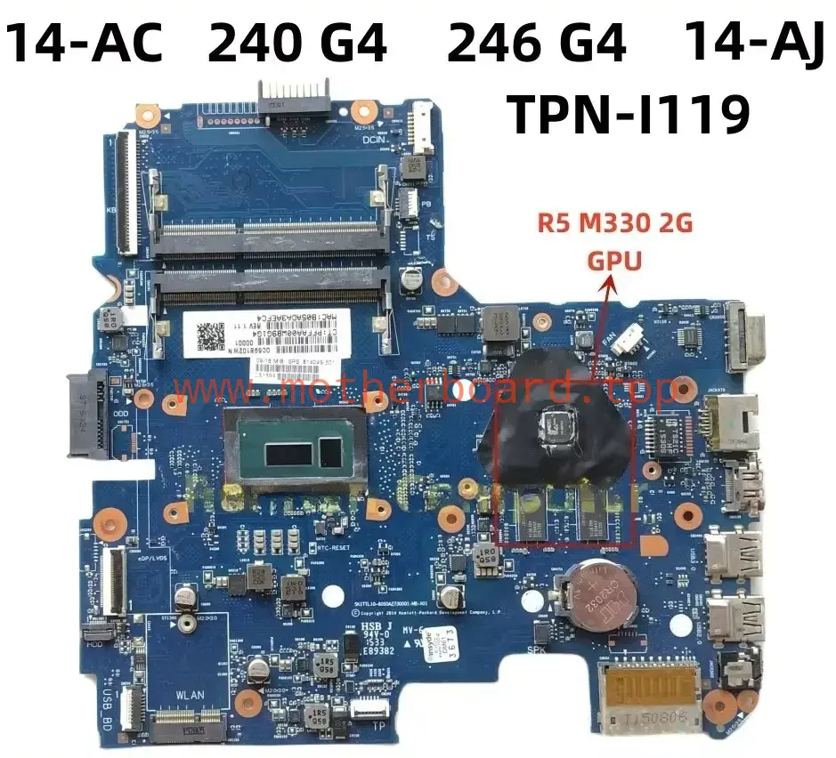 6050A2730001-MB-A01 FOR HP Pavillion 14-AC 240 G4 246 G4 motherboard R5M330 2G