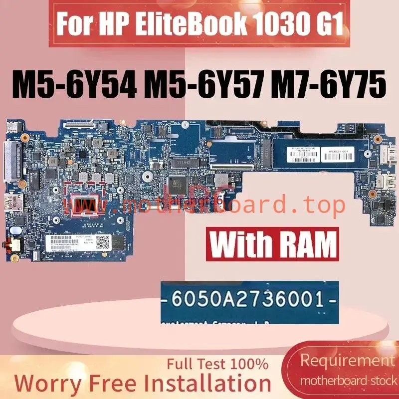 6050A2736001 For HP EliteBook 1030 G1 Motherboard 842327-001 M5-6Y54 M5-6Y57