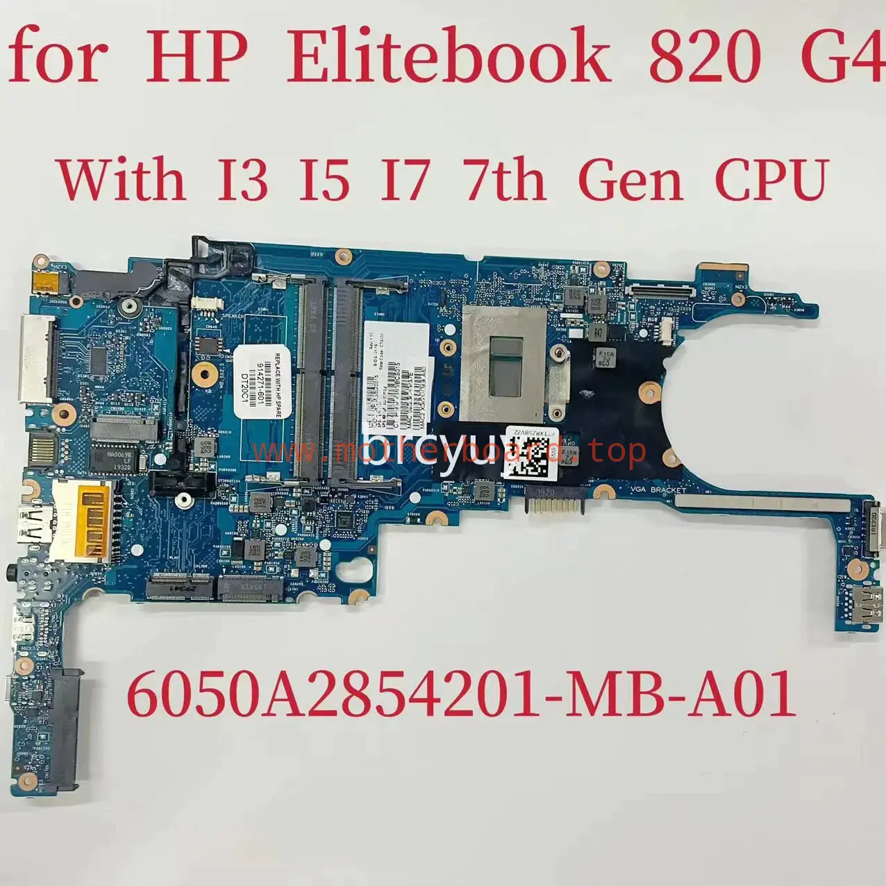 6050A2854201-MB-A01 For HP EliteBook 820 G4 Motherboard W/ I3 I5 I7 7Th Gen CPU