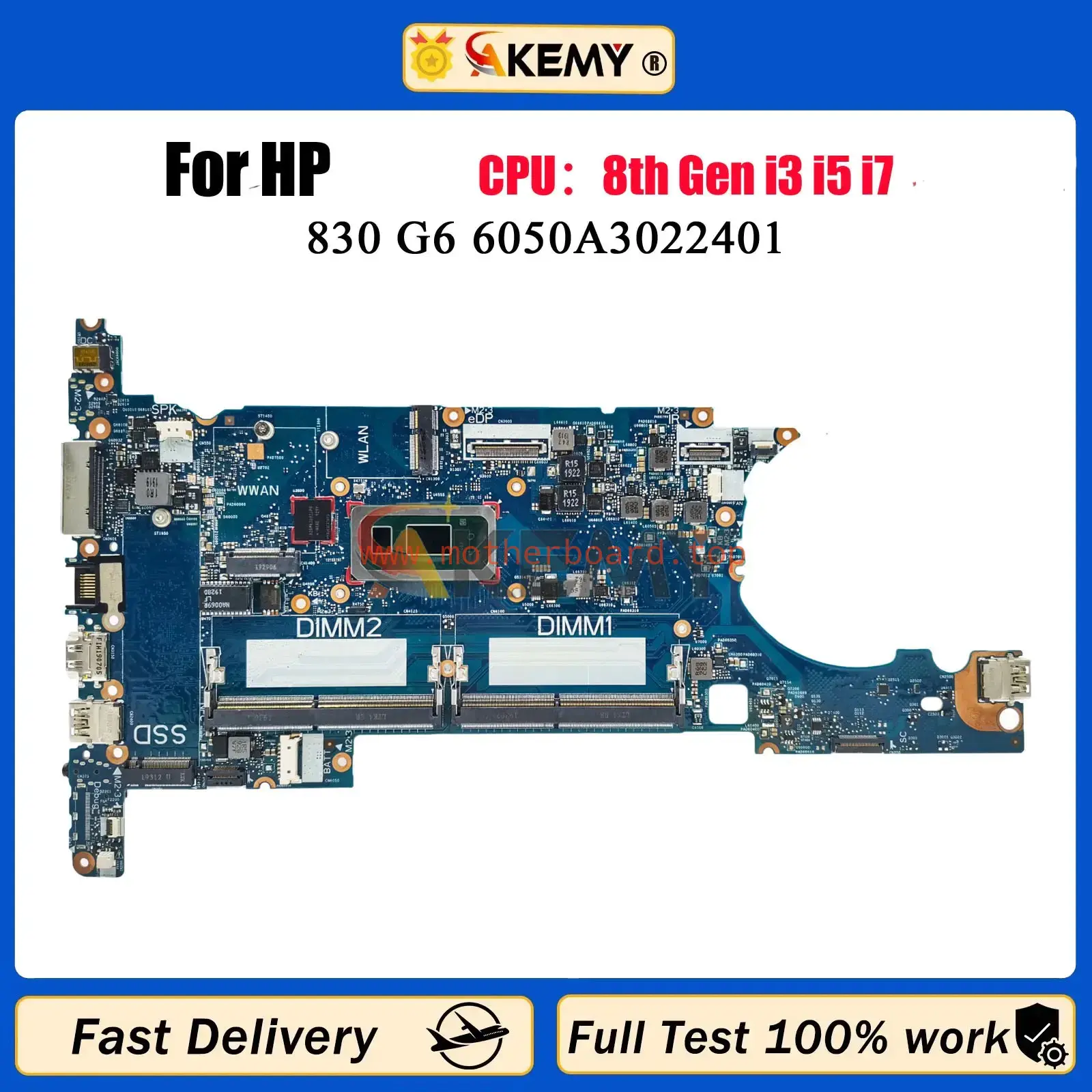 For HP EliteBook 830 G6 836 G6 Laptop Motherboard 6050A3022401 L60635-601 L60634