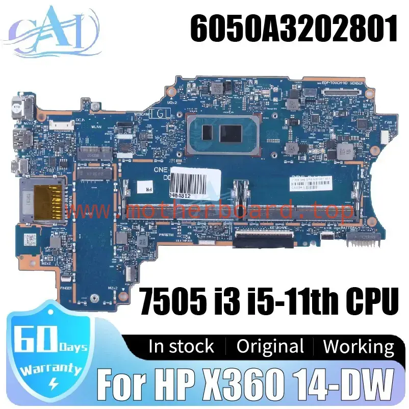 6050A3202801 For HP X360 14-DW Laptop Motherboard 7505 i3-1115G4 i5-1135G7