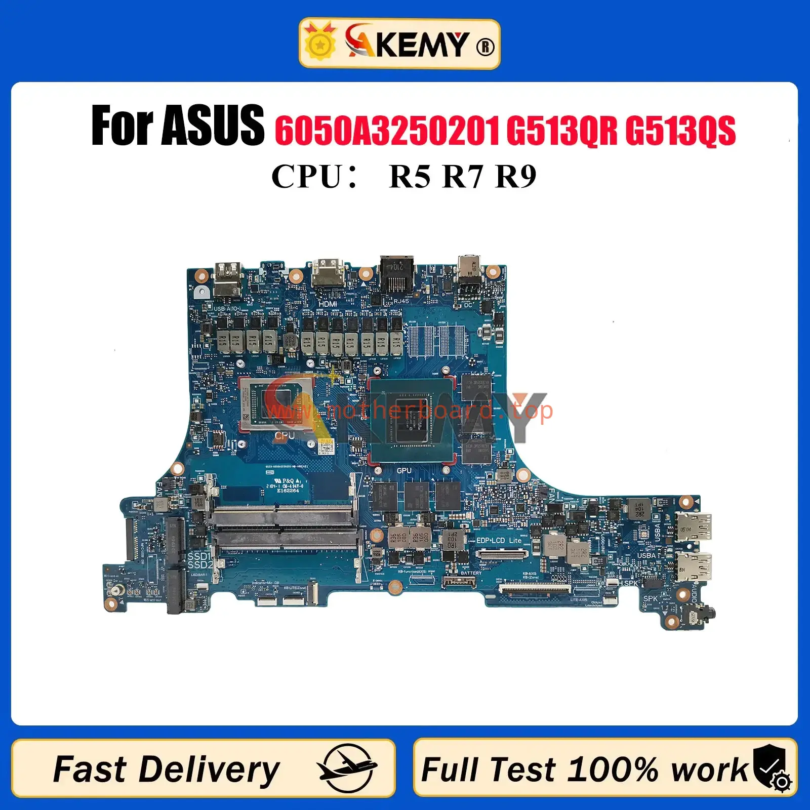 6050A3250201 Motherboard For ASUS G513Q G513QS G513QM G513QR Mainboard tests OK