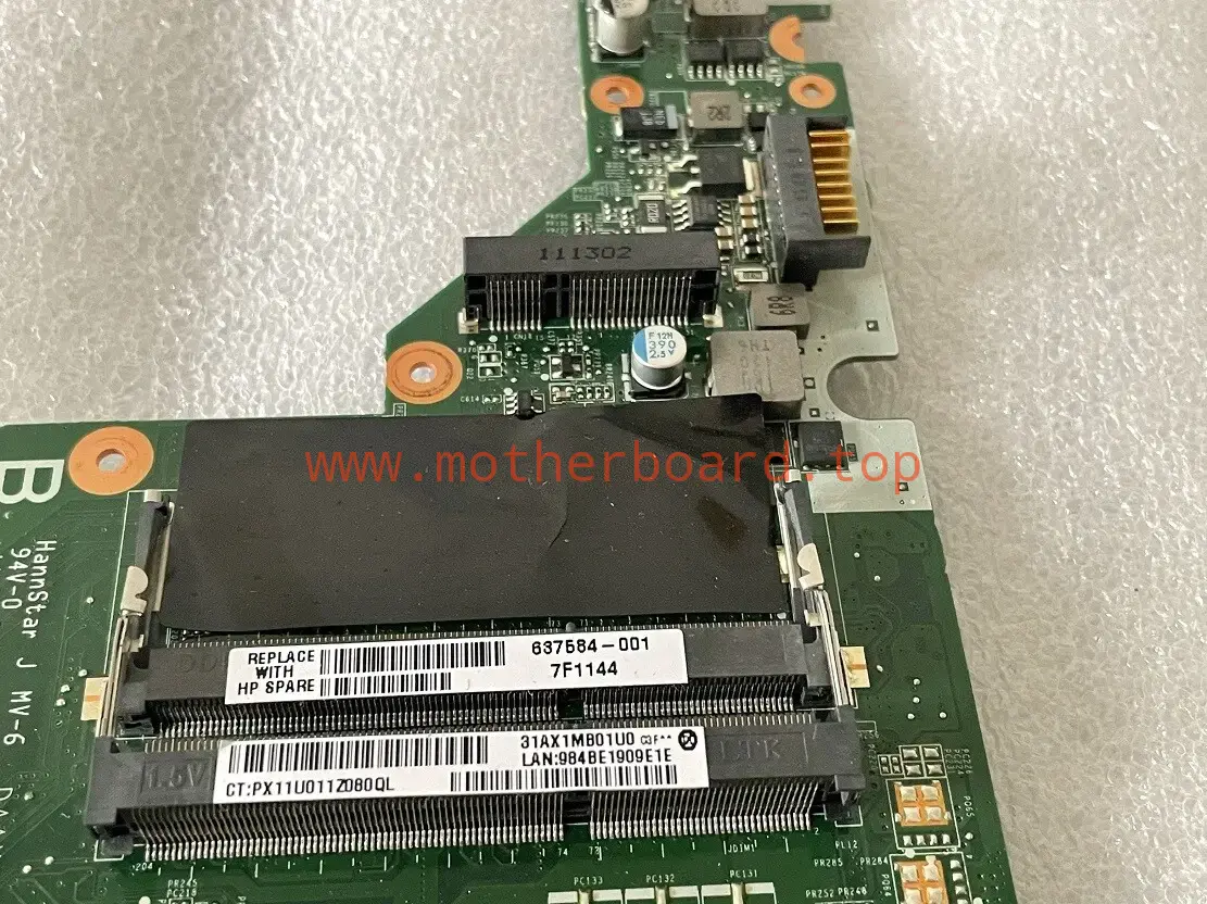 HP Pavilion G42 G62 637584-001 DAAX1JMB8C0 I3-370M Motherboard HM55 HD6370M DDR3 2