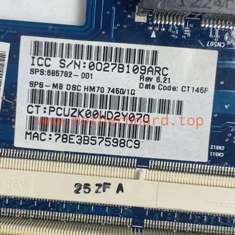 685782-001 For HP 450 1000 2000 CQ45 6050A2493101-MB-A02 Laptop Motherboard Test 3