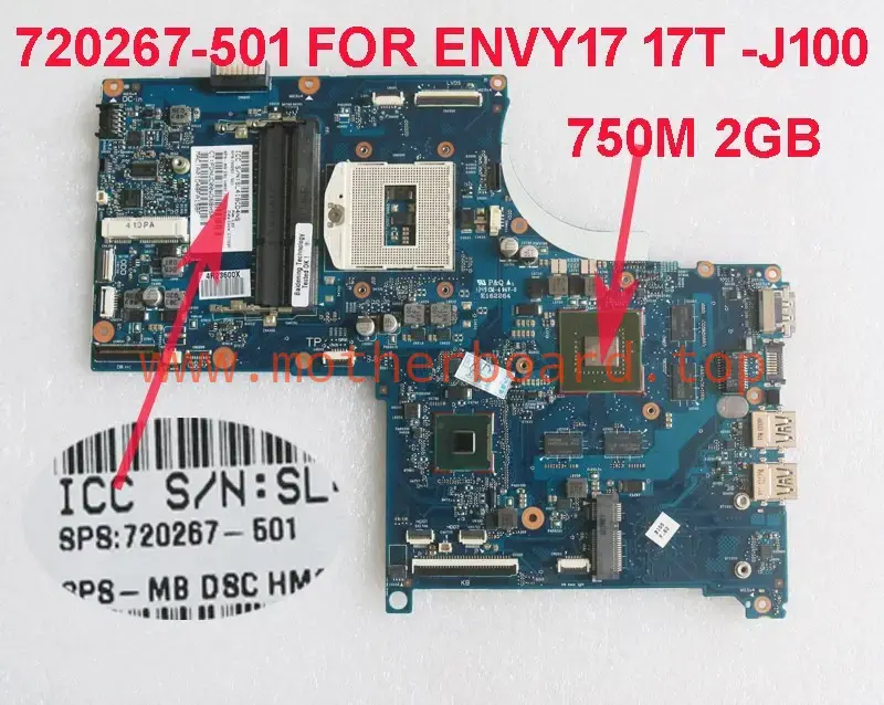 720267-501 Motherboard 720267-001 For HP 17T 17-J 17T-J Laptop With GT750M