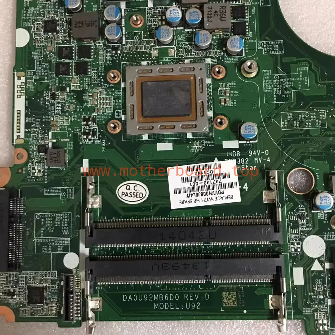 For HP 15-N A10-4655M 8670M 2G DA0U92MB6D0 737138-501 Motherboard 3