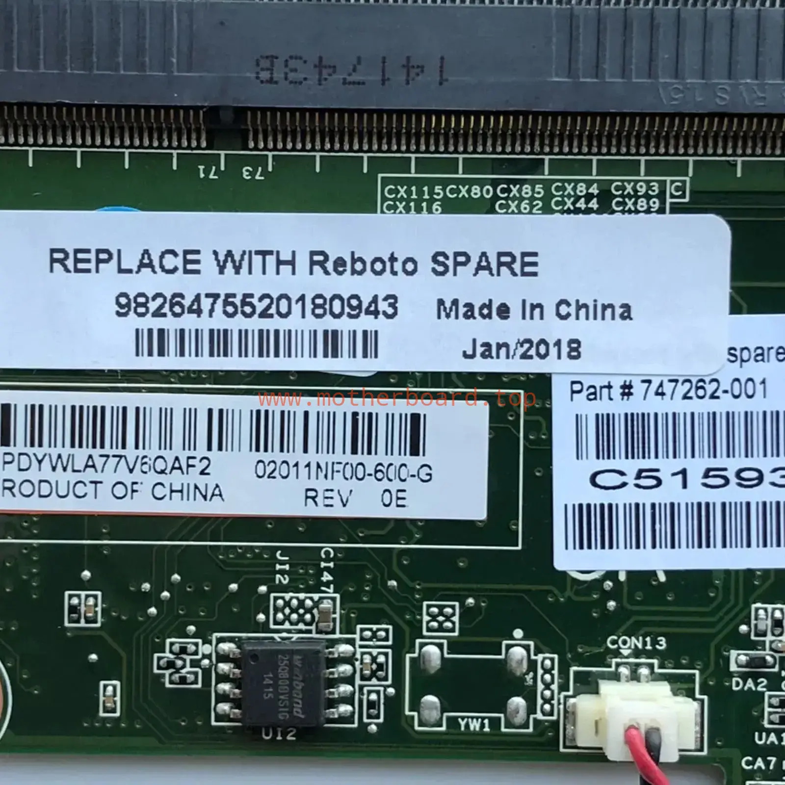 747262-001 for HP 14-D 240 246 G2 MB PGA989 UMA SLJ8E HM76 Mainboard DDR3 RAM 3