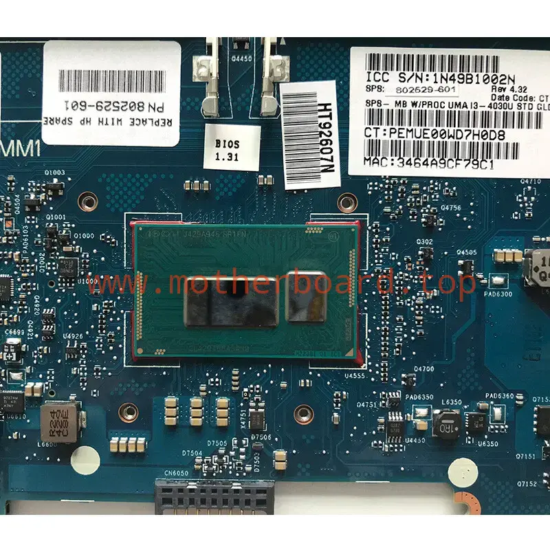 802529-601 6050A2560201 For HP Elitebook 840 G1 Motherboard I3 4030U Tested OK 3