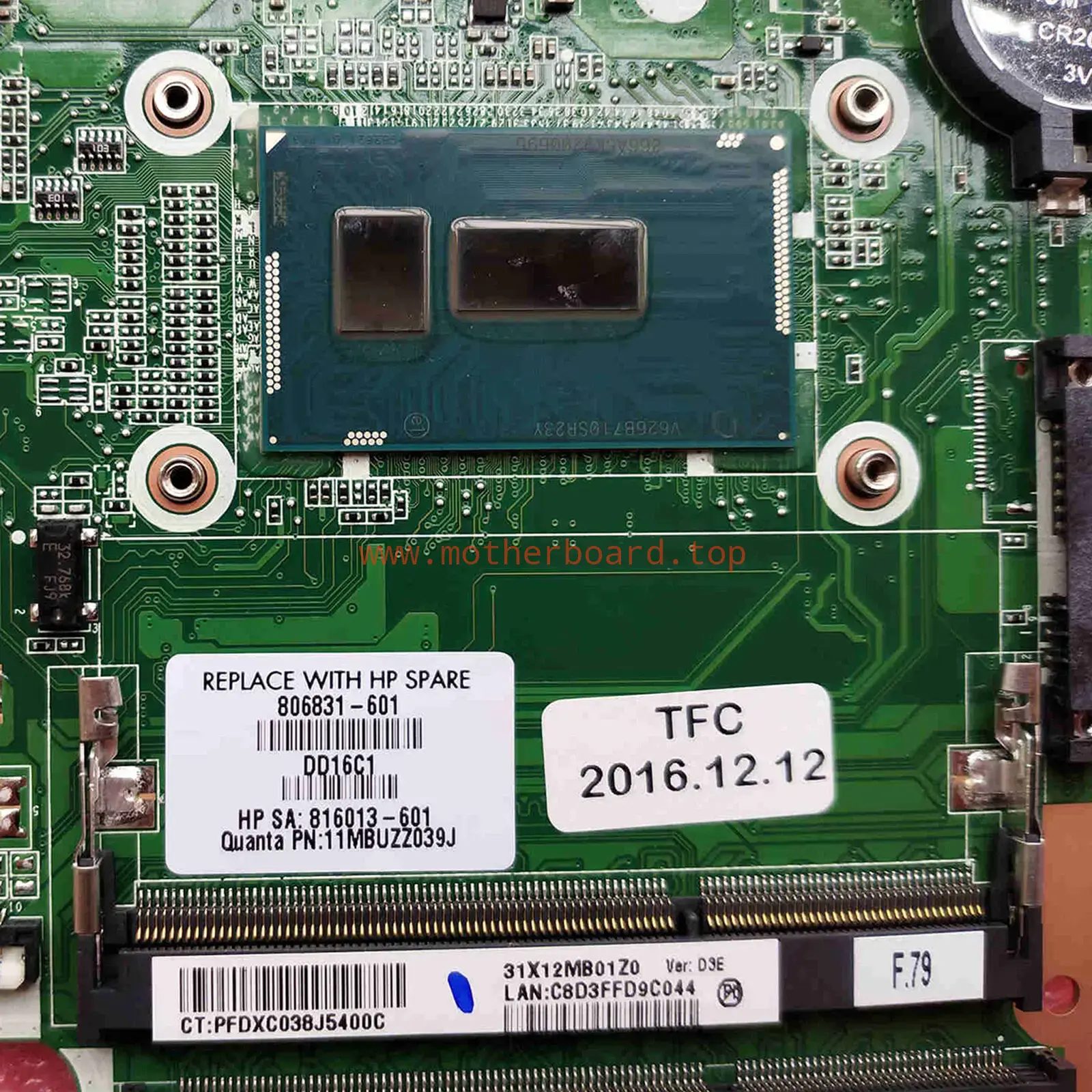 For HP 14-AB I5-5200U Motherboard DAX12AMB6D0 806831-601/001 816013-601 4