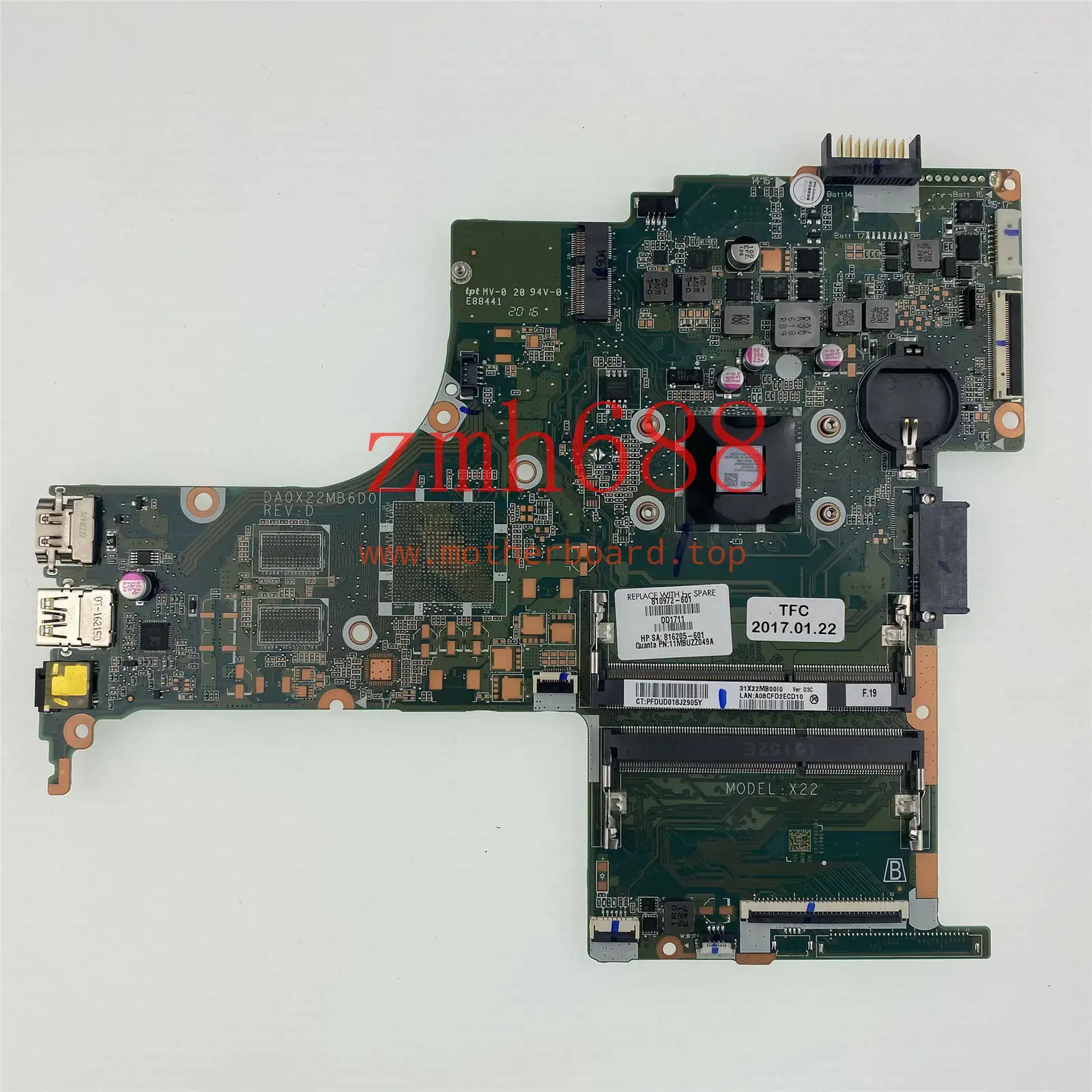 For HP Pavilion 14-AB A8-7410 CPU 810972-001 810972-601/501 Laptop Motherboard