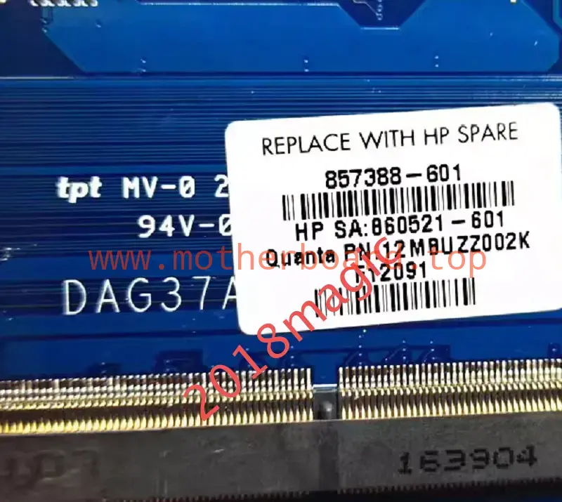 For HP 17-AB 17-W 17T-W 17T-AB000 w/I7-6700HQ Motherboard DAG37AMB8D0 857388-601 2