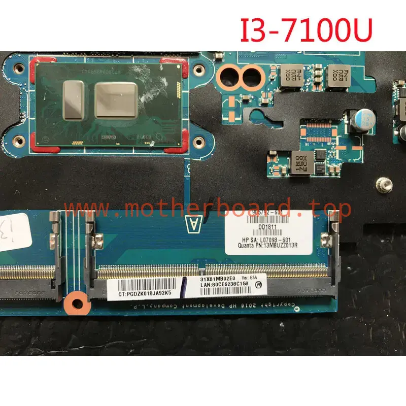 For HP 440 G4 DA0X81MB6E0 Motherboard 905792-601 I3-7100U/ 905794-601 I5-7200U 3