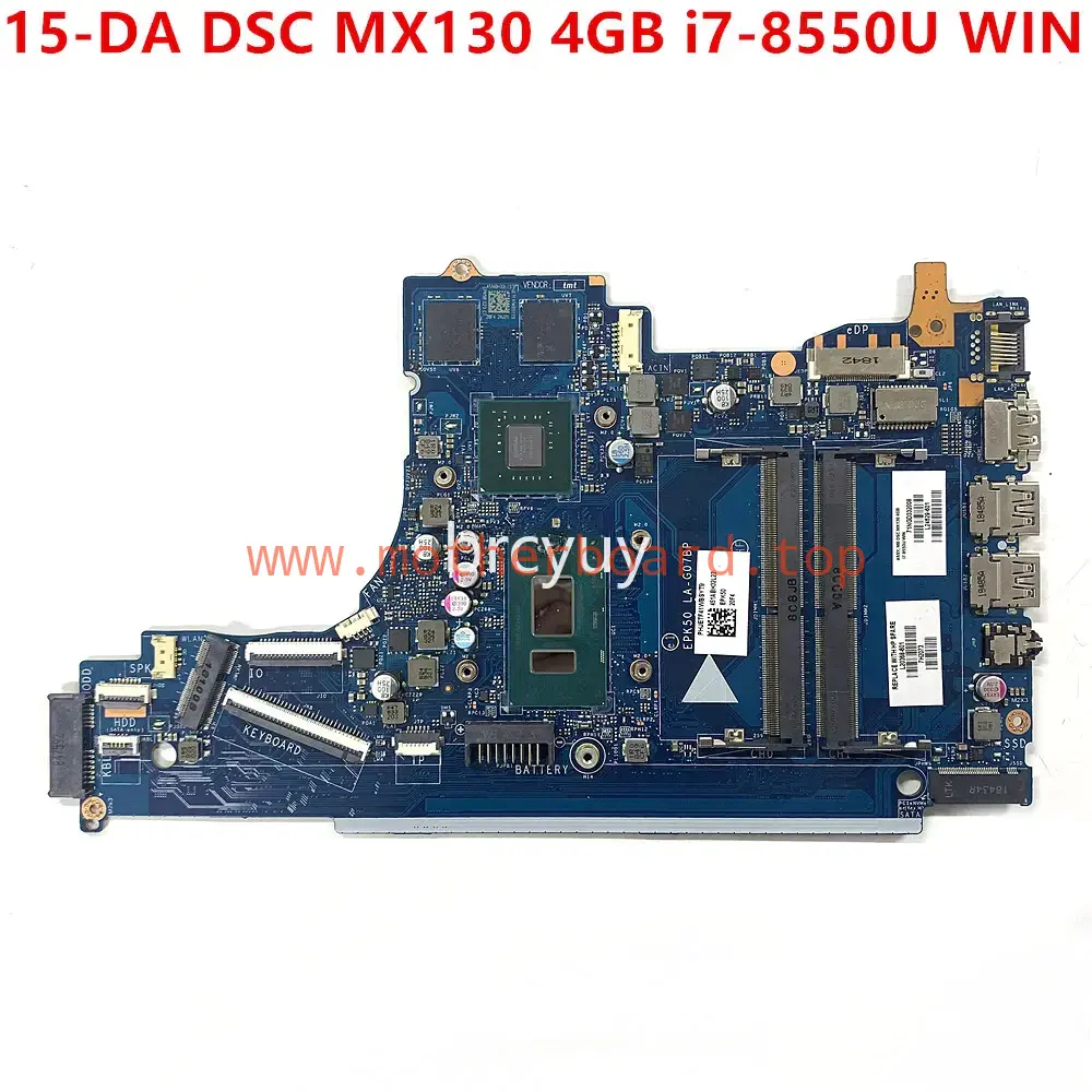 LA-G07BP For HP 15-da0013la 15-DA Laptop Motherboard DSC MX130 4GB i7-8550U WIN