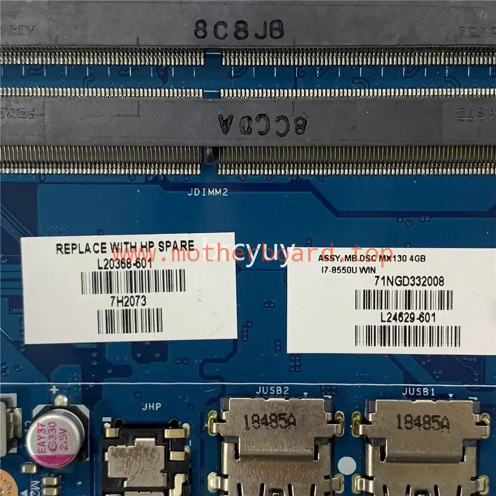 LA-G07BP For HP 15-da0013la 15-DA Laptop Motherboard DSC MX130 4GB i7-8550U WIN 3