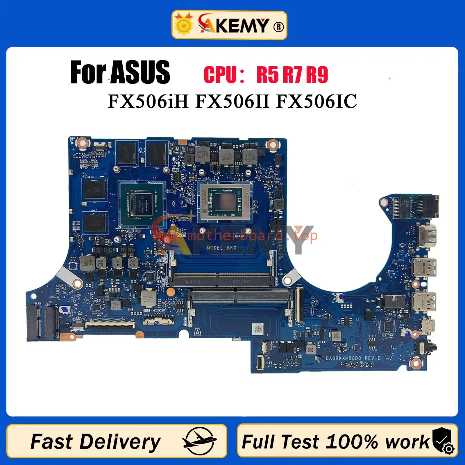DA0BKXMB8D0 Laptop Motherboard For ASUS FX506iH FX506IC FX506II Mainboard W/CPU