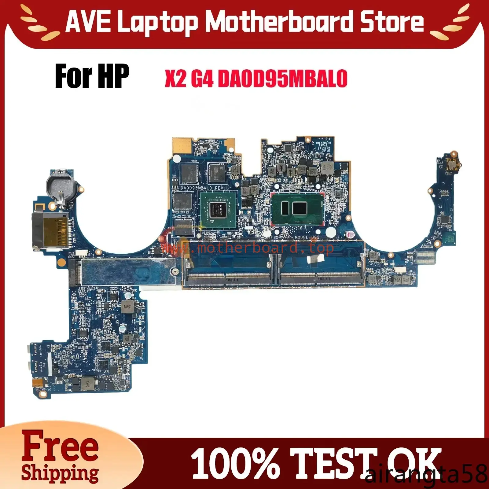 DA0D95MBAL0 For HP ZBook X2 G4 Motherboard L03242-001 With i5 i7 CPU Quadro M620