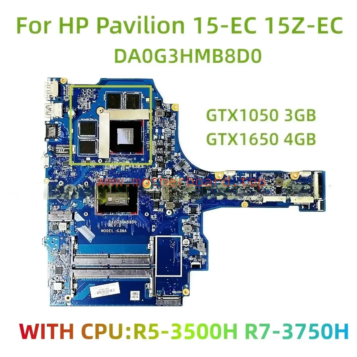 for HP Pavilion 15-EC 15Z-EC Laptop motherboard DA0G3HMB8D0 R5 R7 GTX1050/1650