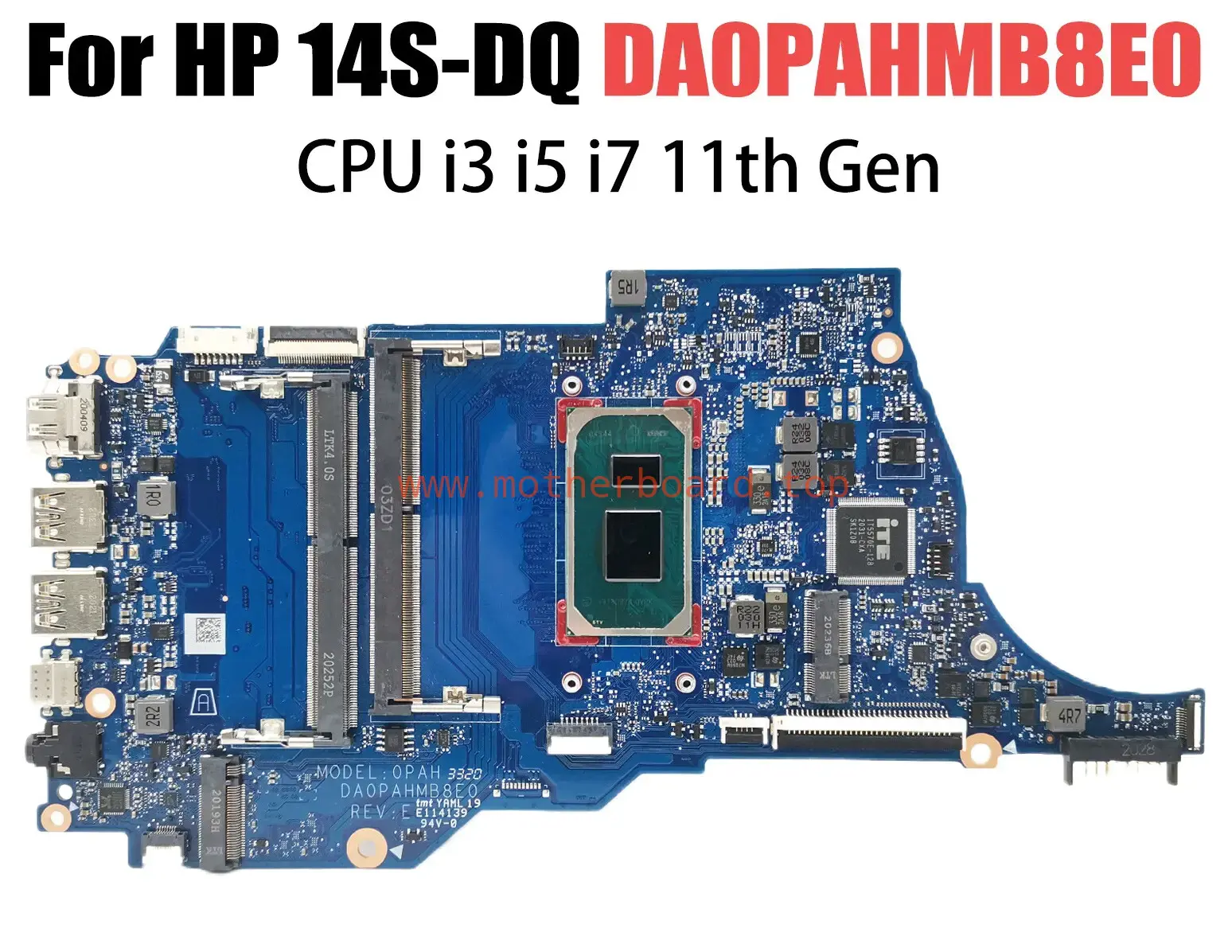 DA0PAHMB8E0 DA0PAHMB8F0 For HP 14S-DQ Laptop Motherboard CPU I3 I5 I7 11th Gen
