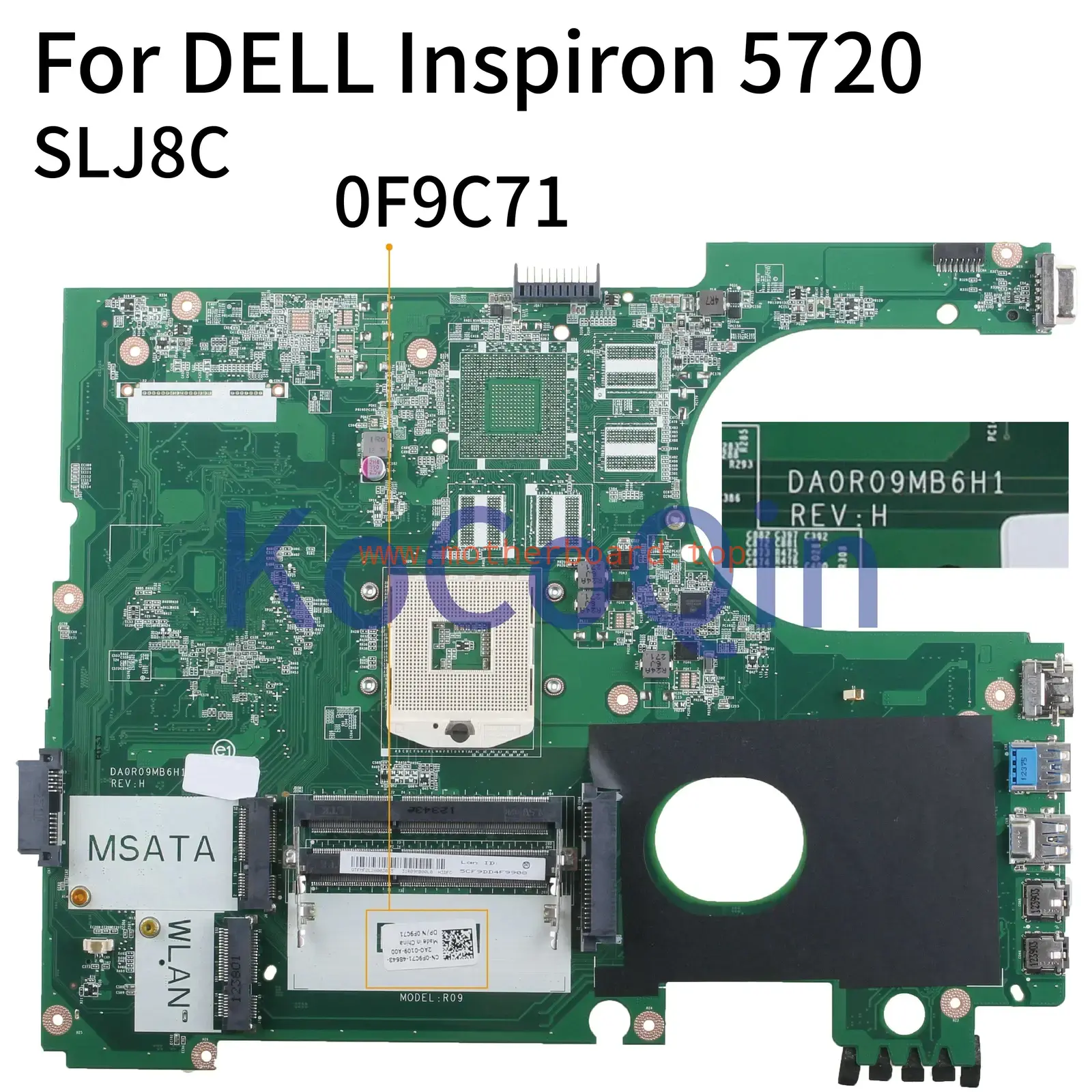 FOR DELL Inspiron 5720 7720 Motherboard DA0R09MB6H1 Test 100% OK F9C71 0F9C71