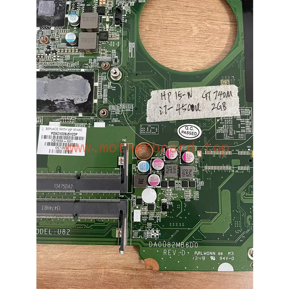 For HP Pavilion 15-N Motherboard DA0U82MB6D0 I7-4500U 737986-001/501 4
