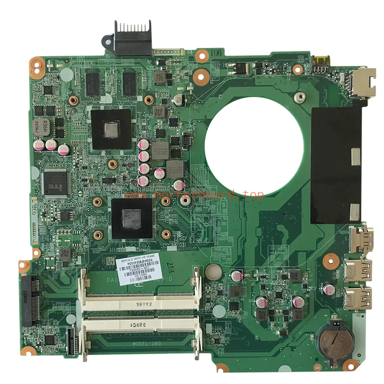 For HP TPN-Q132 15-n017ax A4-5000 Motherboard DA0U93MB6DO 734820-001/ 734820-501