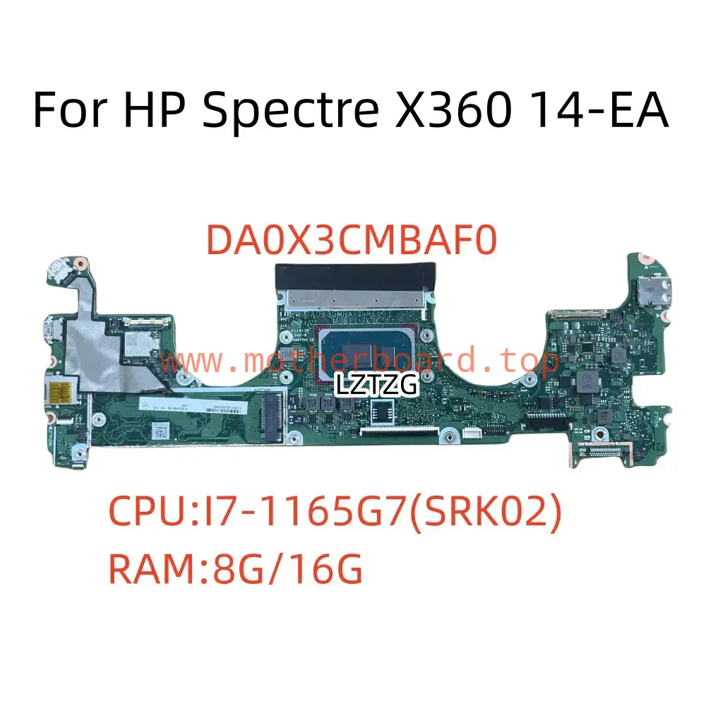 DA0X3CMBAF0 For HP Spectre X360 14-EA Motherboard CPU I7-1165G7 SRK02 RAM 8G/16G