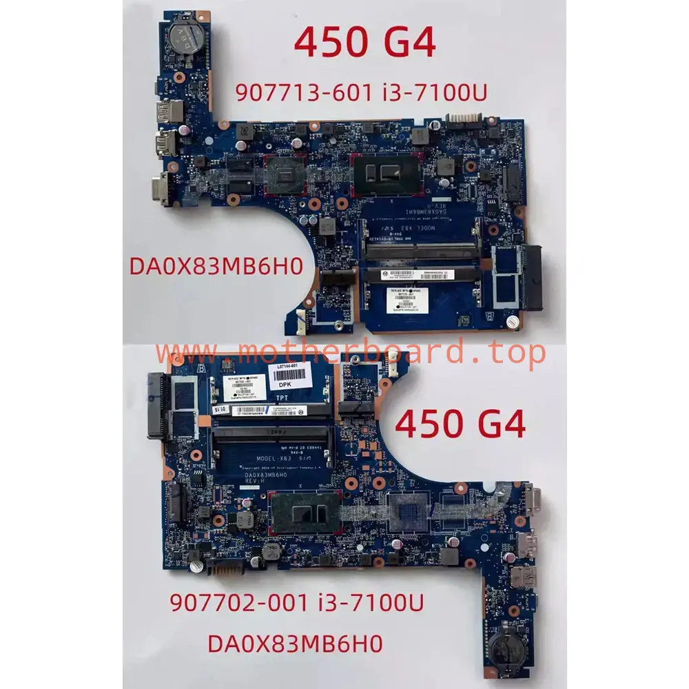 For HP 450 G4 i3-7100U Motherboard DA0X83MB6H1 907713-601/DA0X83MB6H0 907702-601