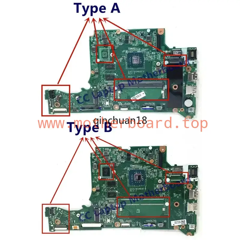 DA0Z8GMB8F0 For Acer A314-32 A315-32 Motherboard N4000/N4020/N4100 CPU 4GB RAM 2