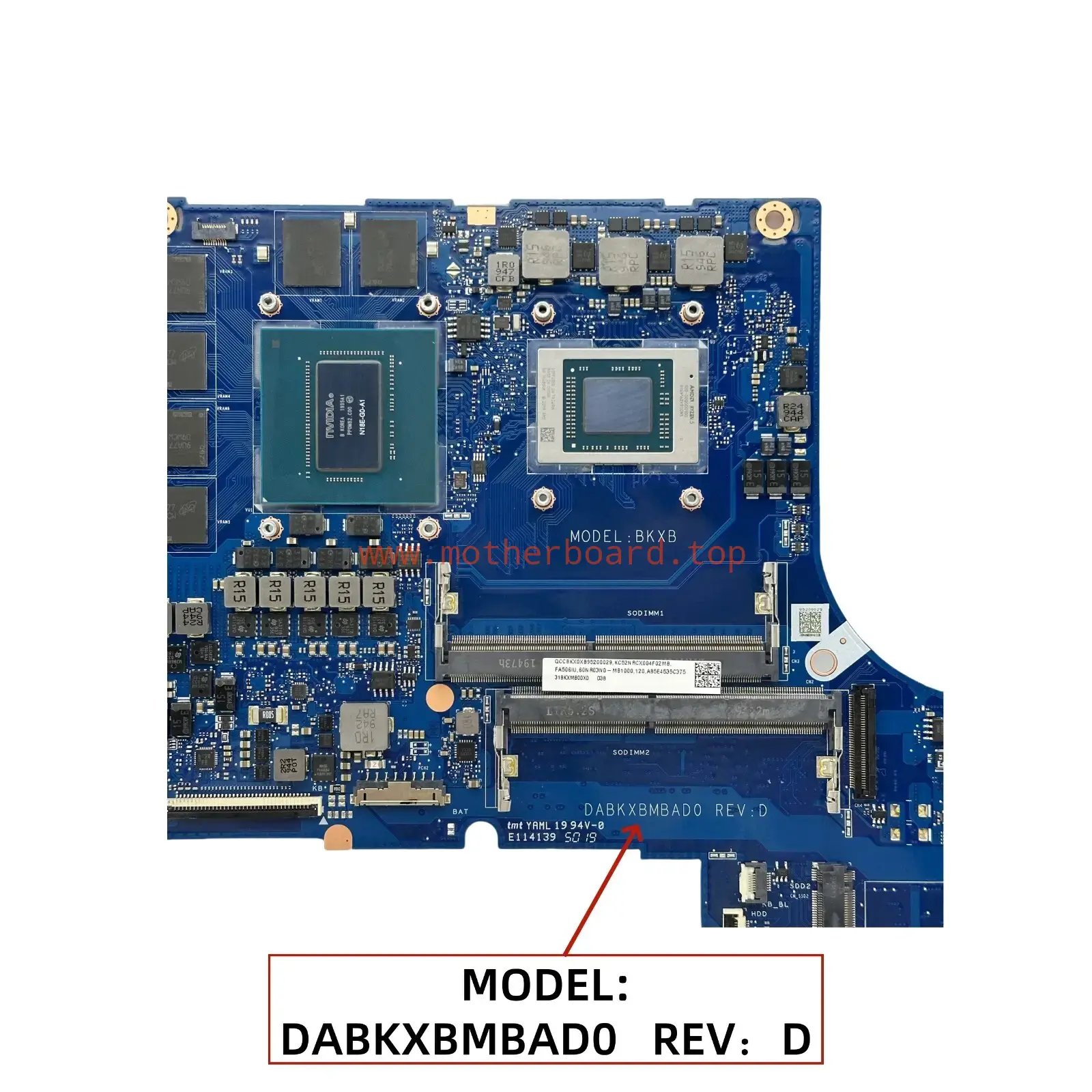 DABKXBMBAD0 For ASUS FA506IU FA506IV Motherboard With R5 R7 R9 GTX1660Ti 6GB-GPU 4
