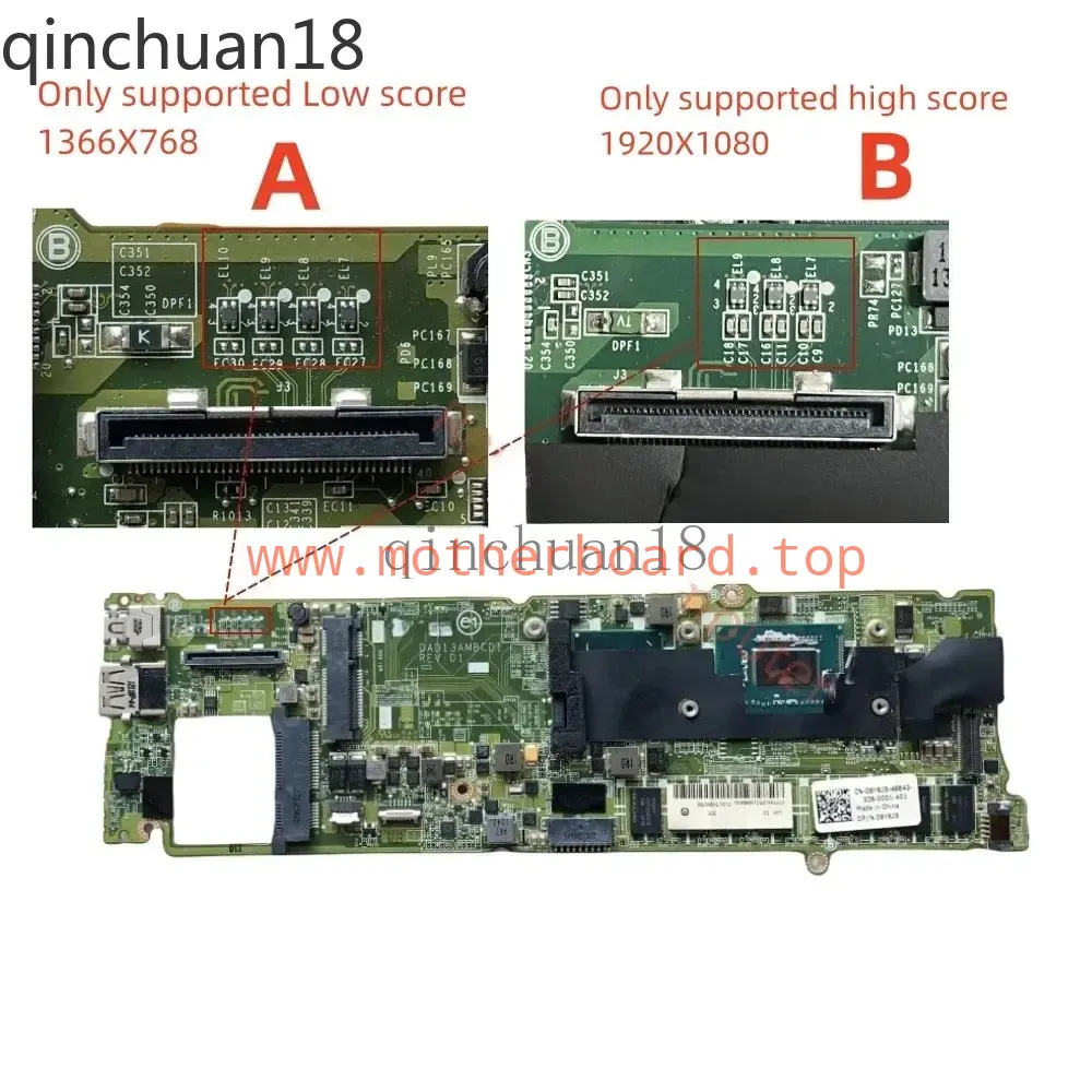 DAD13AMBCD1 For Dell XPS 13 L322X Laptop Motherboard I5 I7 CPU 4GB 8GB-RAM 2