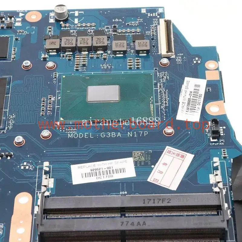 DAG3BAMBAF0 For HP 17-AN 17T-AN TPN-Q195 Motherboard GTX1050Ti 4G i7-7700HQ 2