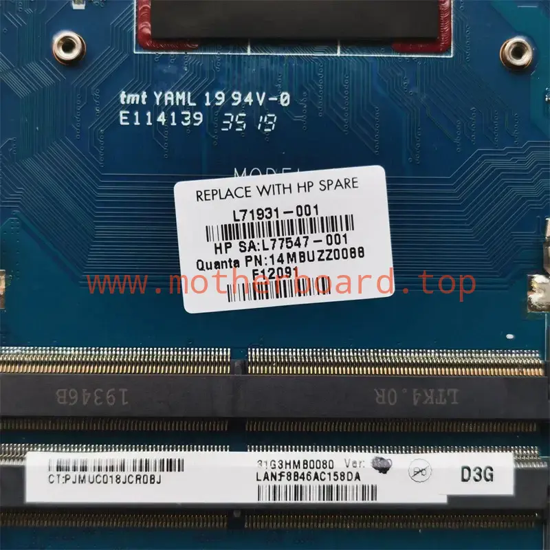 For HP Pavilion 15-EC R5-3550H GTX1660Ti 6GB Motherboard DAG3HBMBCD0 L71931-001 3